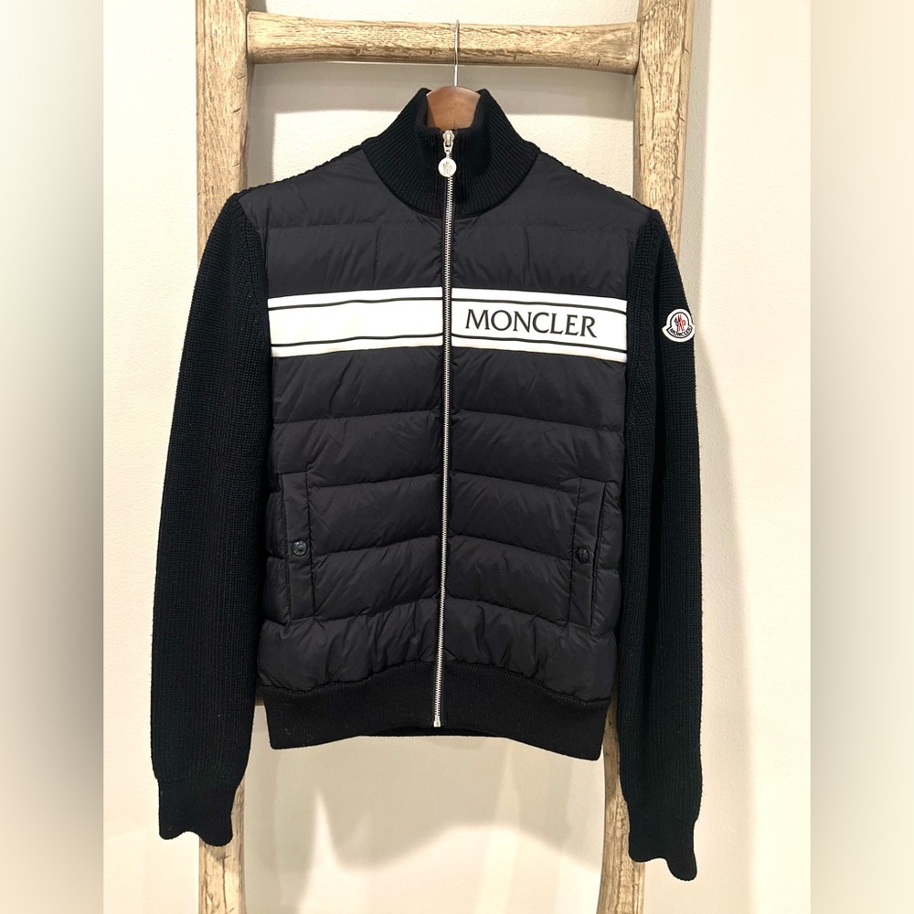 MONCLER PADDED WOOL ZIP-UP